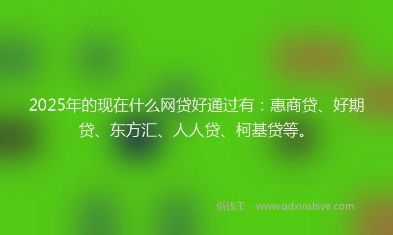 2025年的现在什么网贷好通过有：惠商贷、好期贷、东方汇、人人贷、柯基贷等。