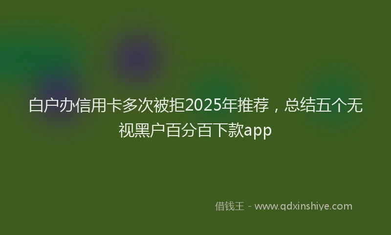 白户办信用卡多次被拒2025年推荐，总结五个无视黑户百分百下款app