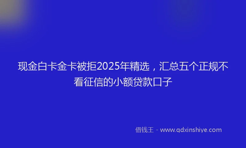 现金白卡金卡被拒2025年精选，汇总五个正规不看征信的小额贷款口子