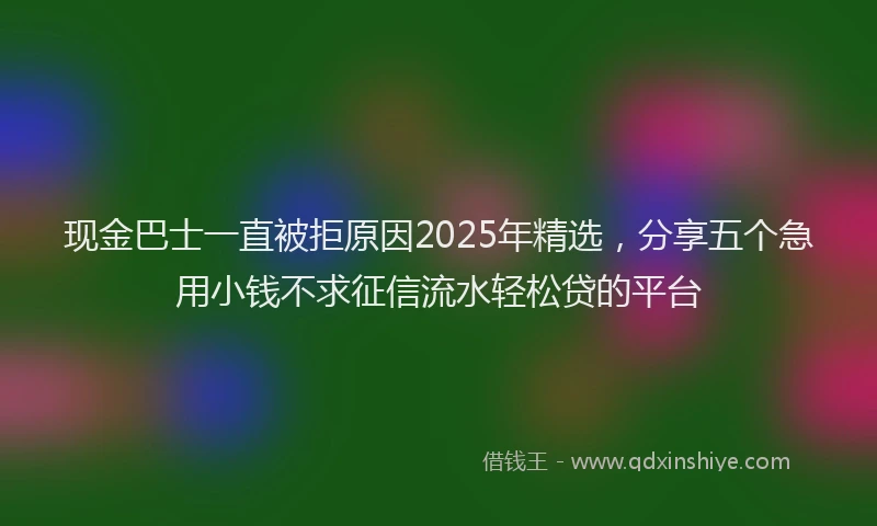 现金巴士一直被拒原因2025年精选，分享五个急用小钱不求征信流水轻松贷的平台