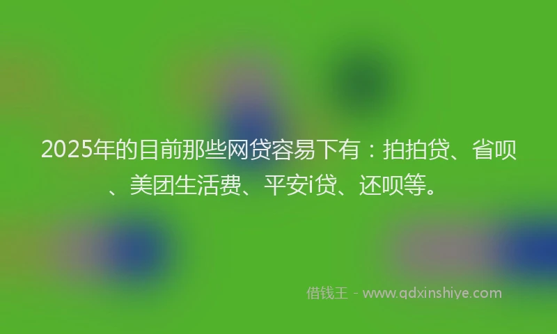 2025年的目前那些网贷容易下有：拍拍贷、省呗、美团生活费、平安i贷、还呗等。