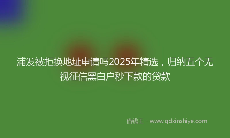 浦发被拒换地址申请吗2025年精选，归纳五个无视征信黑白户秒下款的贷款