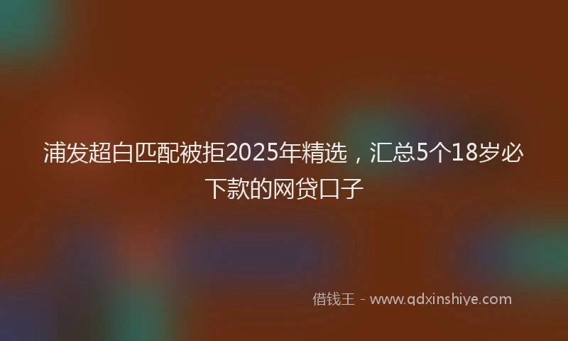 浦发超白匹配被拒2025年精选，汇总5个18岁必下款的网贷口子