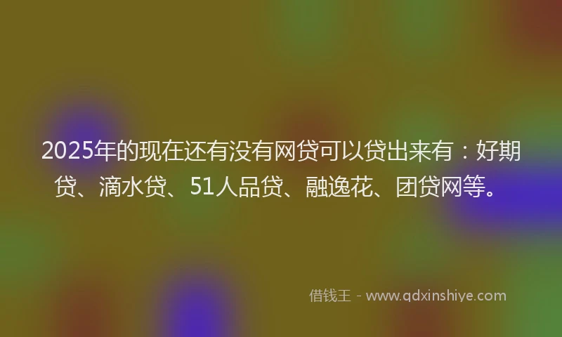 2025年的现在还有没有网贷可以贷出来有：好期贷、滴水贷、51人品贷、融逸花、团贷网等。