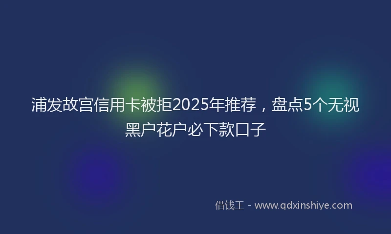 浦发故宫信用卡被拒2025年推荐，盘点5个无视黑户花户必下款口子