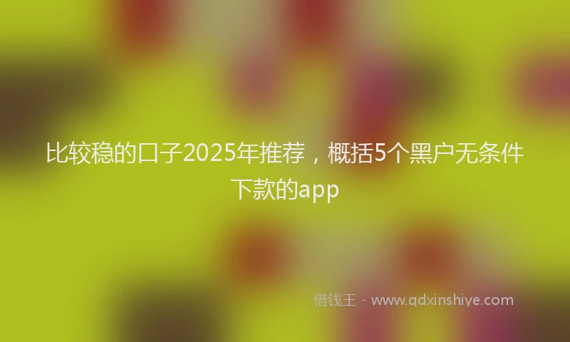 比较稳的口子2025年推荐，概括5个黑户无条件下款的app
