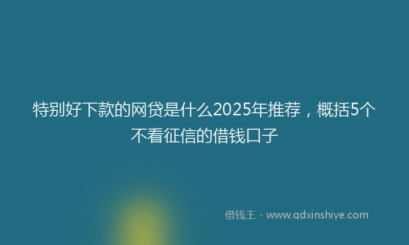 特别好下款的网贷是什么2025年推荐，概括5个不看征信的借钱口子