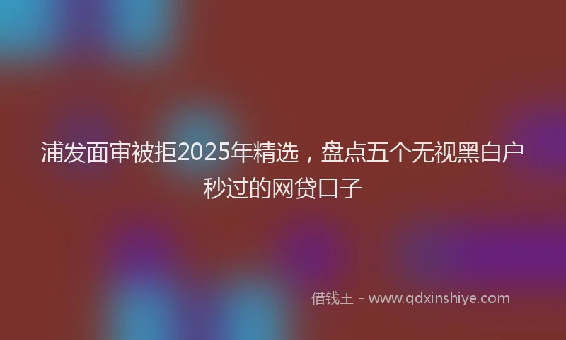浦发面审被拒2025年精选，盘点五个无视黑白户秒过的网贷口子