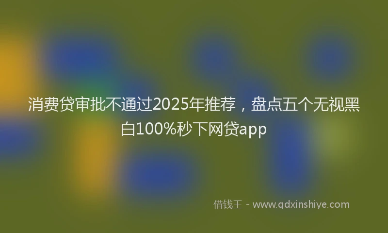 消费贷审批不通过2025年推荐，盘点五个无视黑白100%秒下网贷app