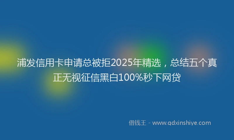 浦发信用卡申请总被拒2025年精选，总结五个真正无视征信黑白100%秒下网贷
