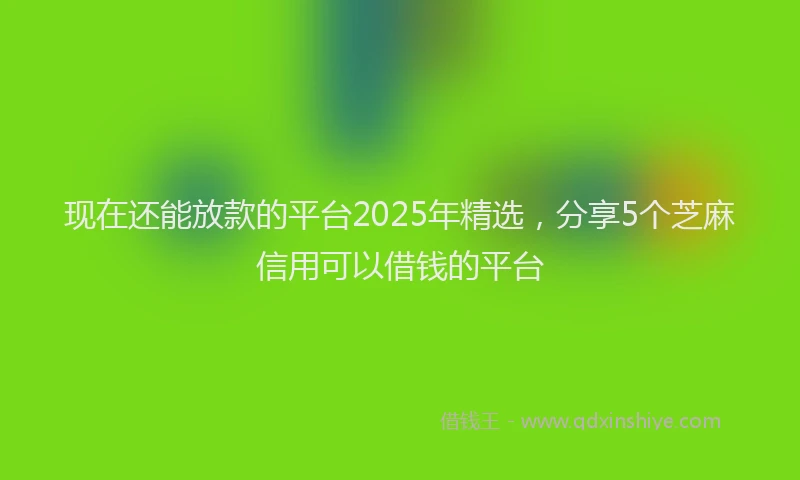 现在还能放款的平台2025年精选，分享5个芝麻信用可以借钱的平台