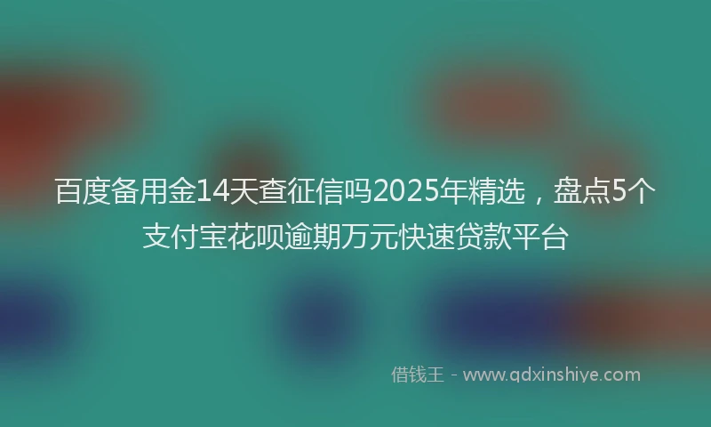 百度备用金14天查征信吗2025年精选，盘点5个支付宝花呗逾期万元快速贷款平台
