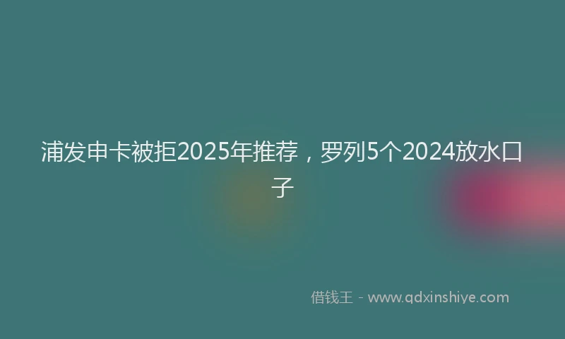 浦发申卡被拒2025年推荐，罗列5个2024放水口子