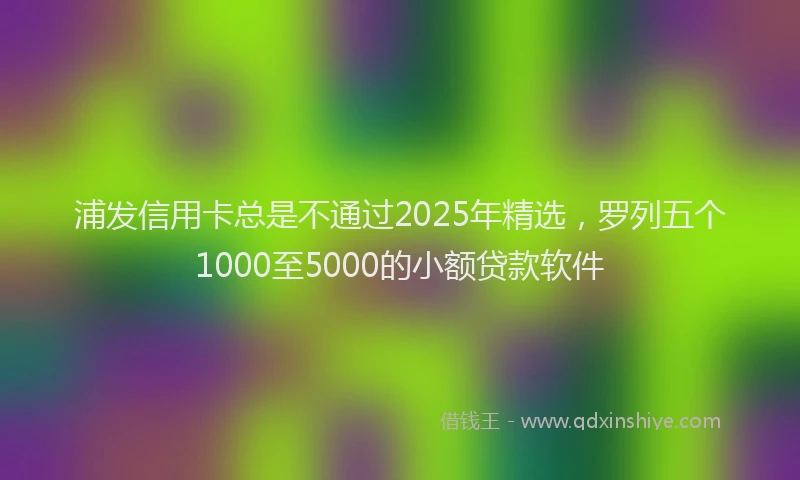 浦发信用卡总是不通过2025年精选，罗列五个1000至5000的小额贷款软件