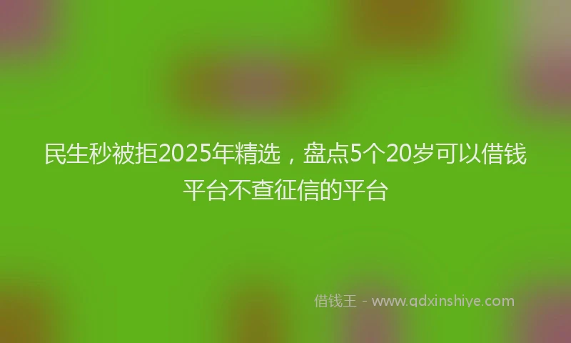 民生秒被拒2025年精选，盘点5个20岁可以借钱平台不查征信的平台
