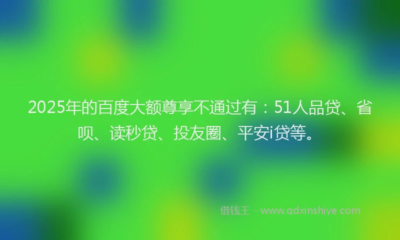2025年的百度大额尊享不通过有：51人品贷、省呗、读秒贷、投友圈、平安i贷等。