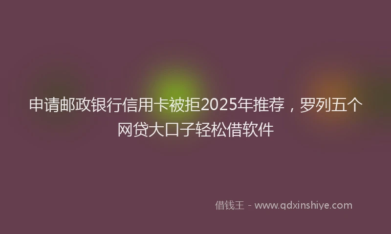 申请邮政银行信用卡被拒2025年推荐，罗列五个网贷大口子轻松借软件