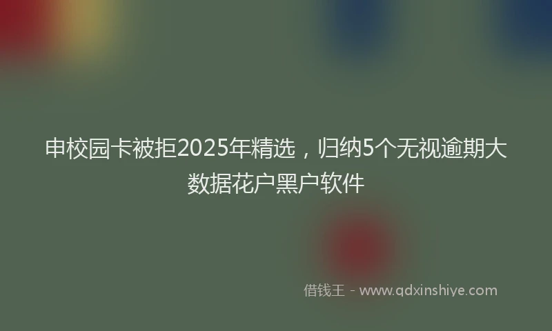 申校园卡被拒2025年精选，归纳5个无视逾期大数据花户黑户软件