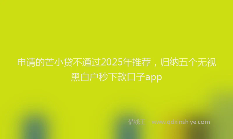 申请的芒小贷不通过2025年推荐，归纳五个无视黑白户秒下款口子app