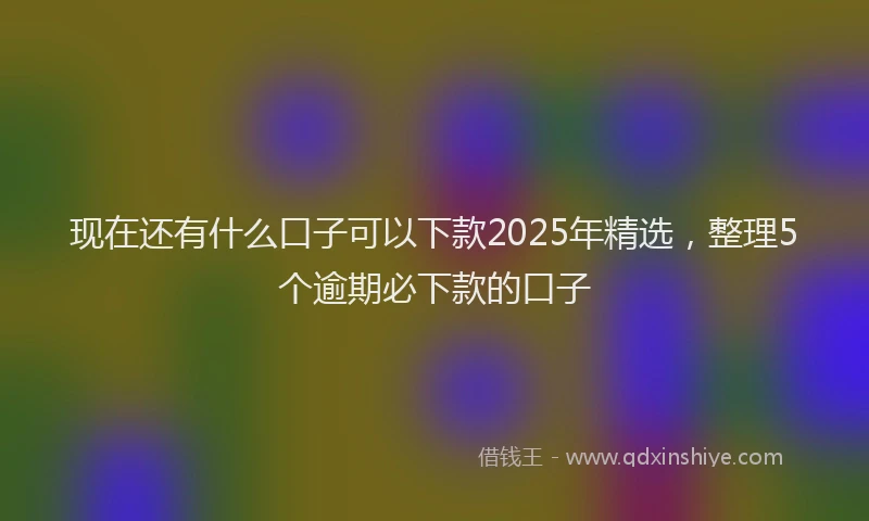 现在还有什么口子可以下款2025年精选，整理5个逾期必下款的口子