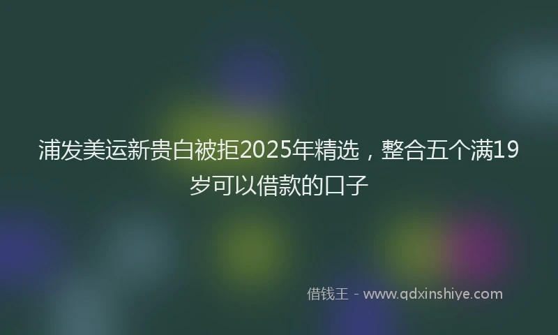浦发美运新贵白被拒2025年精选，整合五个满19岁可以借款的口子