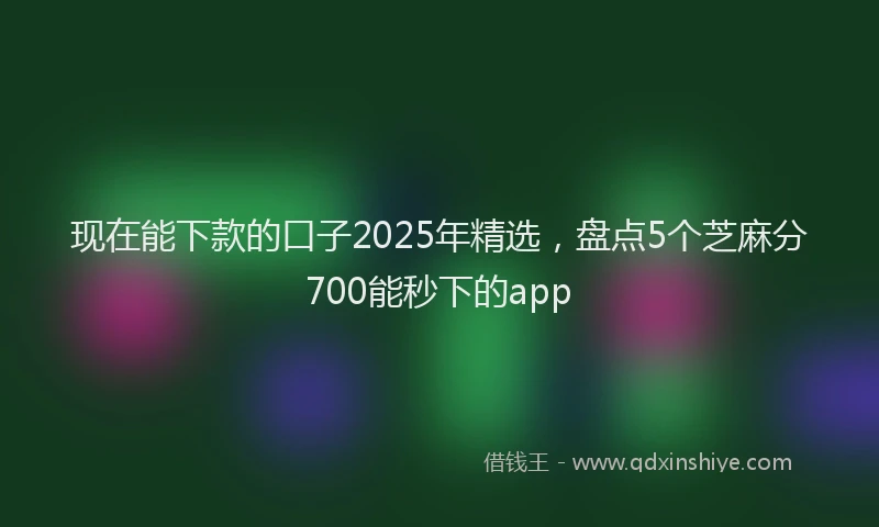 现在能下款的口子2025年精选，盘点5个芝麻分700能秒下的app