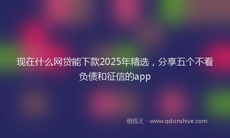 现在什么网贷能下款2025年精选，分享五个不看负债和征信的app