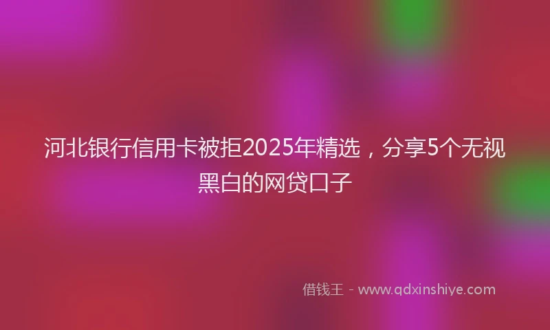 河北银行信用卡被拒2025年精选，分享5个无视黑白的网贷口子