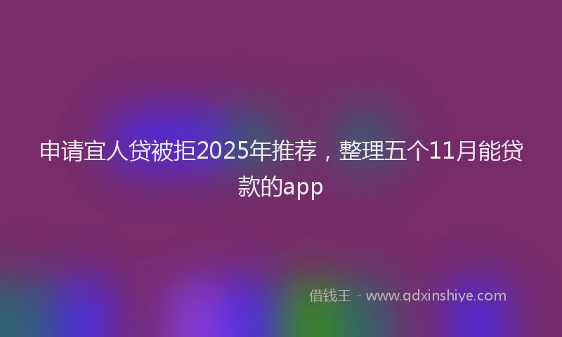 申请宜人贷被拒2025年推荐，整理五个11月能贷款的app