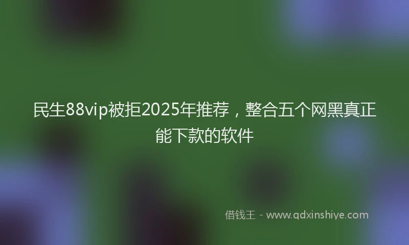 民生88vip被拒2025年推荐，整合五个网黑真正能下款的软件