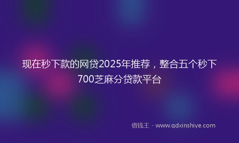 现在秒下款的网贷2025年推荐，整合五个秒下700芝麻分贷款平台