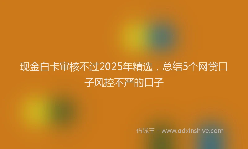 现金白卡审核不过2025年精选，总结5个网贷口子风控不严的口子