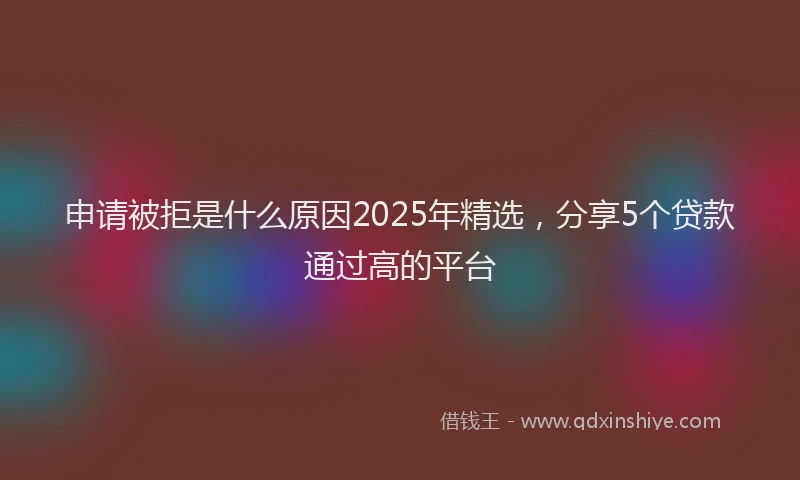 申请被拒是什么原因2025年精选，分享5个贷款通过高的平台