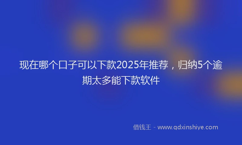 现在哪个口子可以下款2025年推荐，归纳5个逾期太多能下款软件