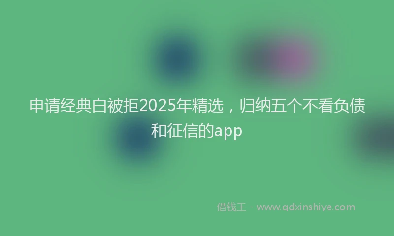 申请经典白被拒2025年精选，归纳五个不看负债和征信的app