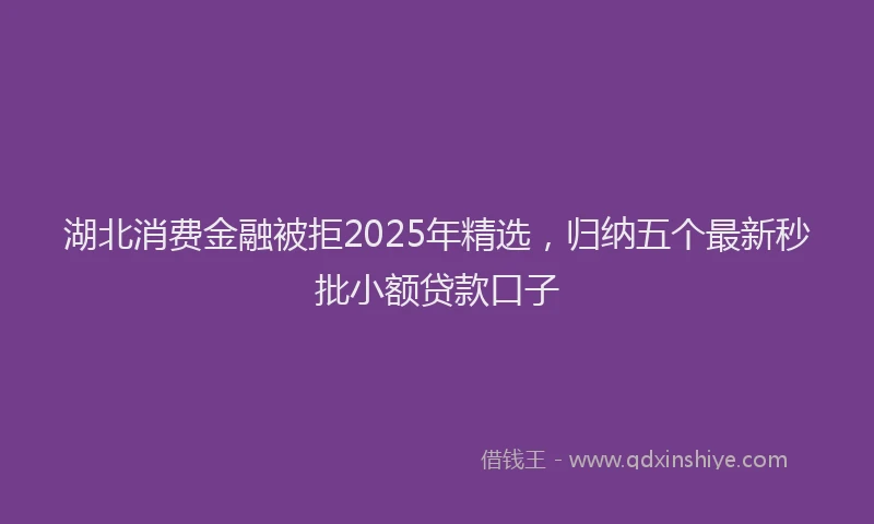 湖北消费金融被拒2025年精选，归纳五个最新秒批小额贷款口子