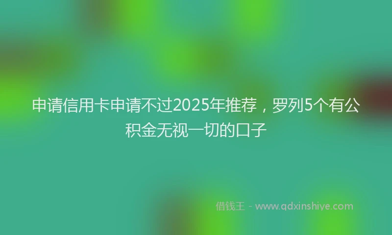 申请信用卡申请不过2025年推荐，罗列5个有公积金无视一切的口子