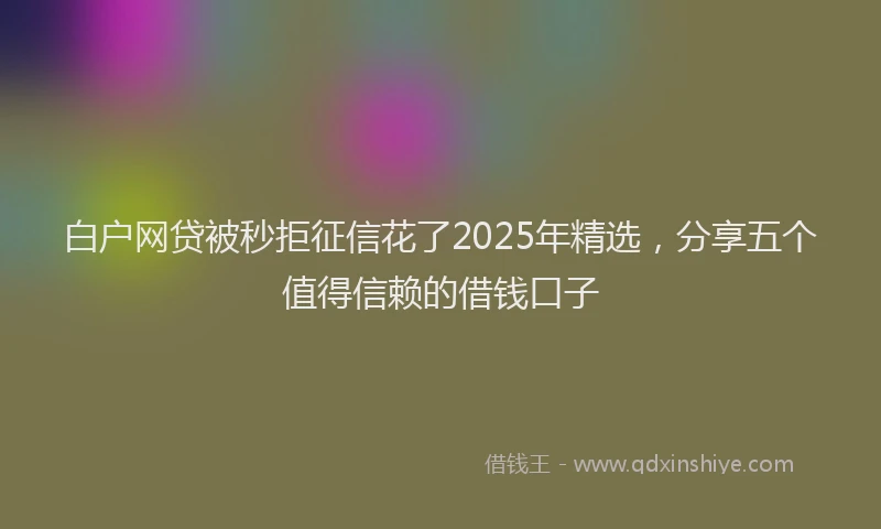 白户网贷被秒拒征信花了2025年精选，分享五个值得信赖的借钱口子