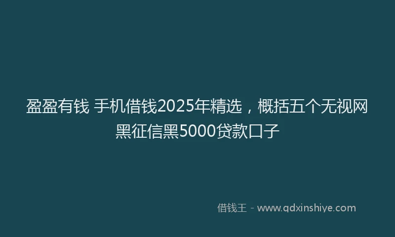 盈盈有钱 手机借钱2025年精选，概括五个无视网黑征信黑5000贷款口子
