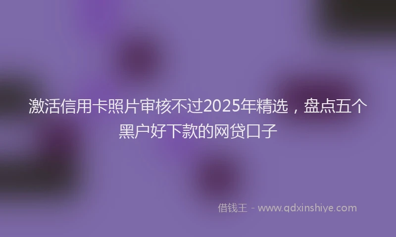 激活信用卡照片审核不过2025年精选，盘点五个黑户好下款的网贷口子