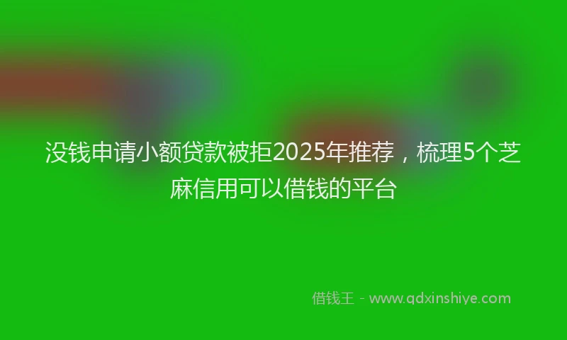 没钱申请小额贷款被拒2025年推荐，梳理5个芝麻信用可以借钱的平台