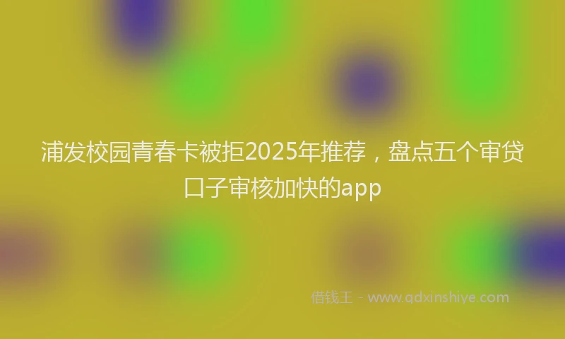 浦发校园青春卡被拒2025年推荐，盘点五个审贷口子审核加快的app