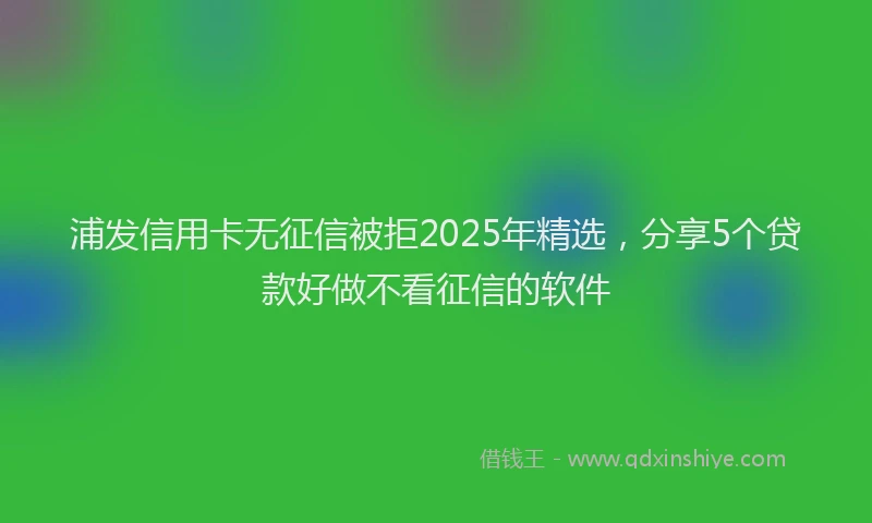 浦发信用卡无征信被拒2025年精选，分享5个贷款好做不看征信的软件