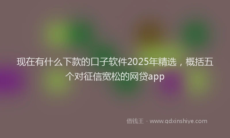 现在有什么下款的口子软件2025年精选，概括五个对征信宽松的网贷app