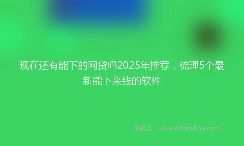 现在还有能下的网贷吗2025年推荐，梳理5个最新能下来钱的软件
