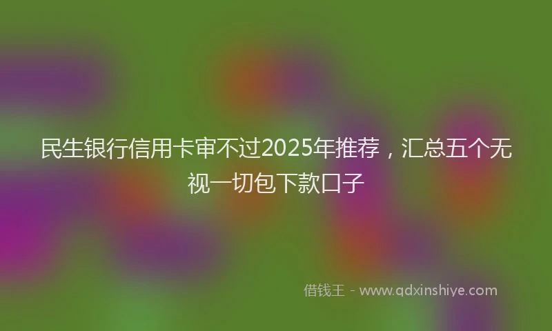 民生银行信用卡审不过2025年推荐，汇总五个无视一切包下款口子