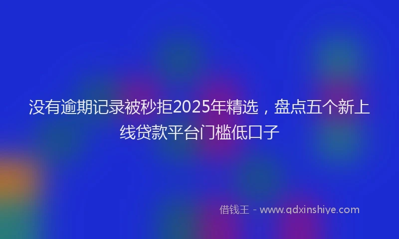 没有逾期记录被秒拒2025年精选，盘点五个新上线贷款平台门槛低口子
