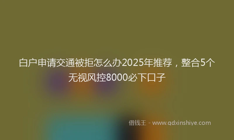白户申请交通被拒怎么办2025年推荐，整合5个无视风控8000必下口子