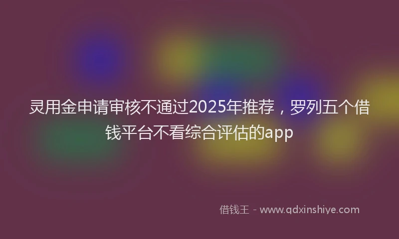 灵用金申请审核不通过2025年推荐，罗列五个借钱平台不看综合评估的app