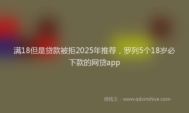 满18但是贷款被拒2025年推荐，罗列5个18岁必下款的网贷app